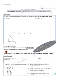 4-6 Pythagorean Theorem