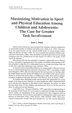 Children and Adolescents - National Academy of Kinesiology