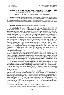 ALGORITHM FOR THE kth LONGEST PATH IN A TREE WITH