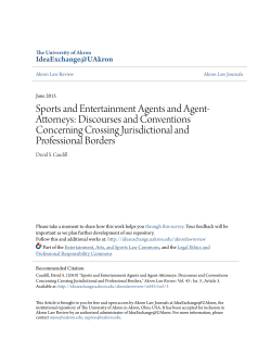 Sports and Entertainment Agents and Agent