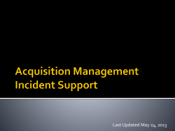 Acquisition Management Incident Support