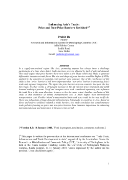 Enhancing Asia`s Trade: Price and Non