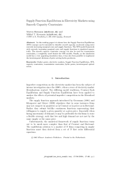 Supply Function Equilibrium in Electricity Markets