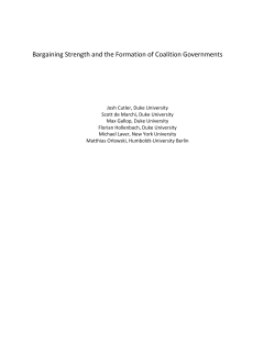 Bargaining Strength and the Formation of Coalition Governments