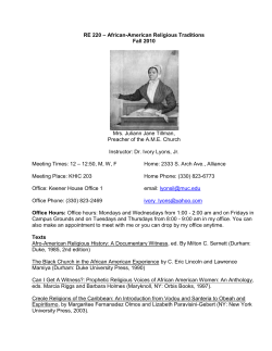 RE 220 * African-American Religious Traditions