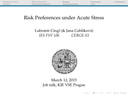 Risk Preferences under Acute Stress