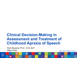assessment - Communicative Disorders and Deaf Education