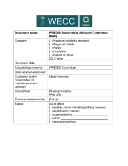 WREGIS SAC Charter Review REDLINE 7.28.15