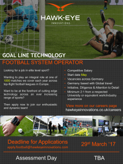 Deadline for Applications 29st March `17 GOAL LINE