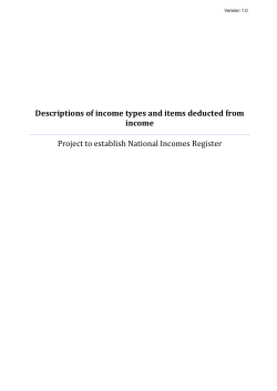Descriptions of income types and items deducted from income