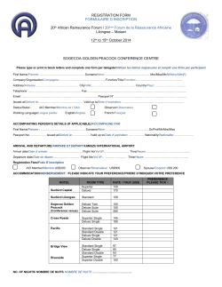 20 th Reinsurance Forum - Printable Registration Form