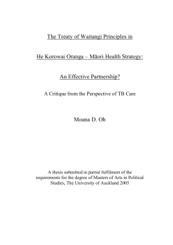 The Treaty of Waitangi Principles in