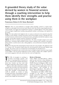 A grounded theory study of the value derived by women in