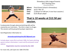Softball Pitching Clinic Flyer