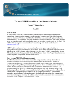The use of MERIT in teaching at Loughborough