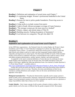 Reading 3. Reasons for men to police gender boundaries