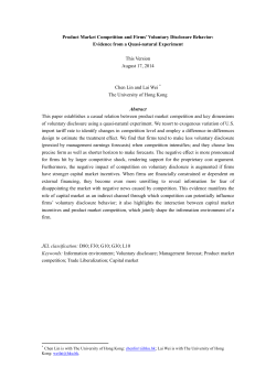 Product Market Competition and Firms` Voluntary Disclosure Behavior