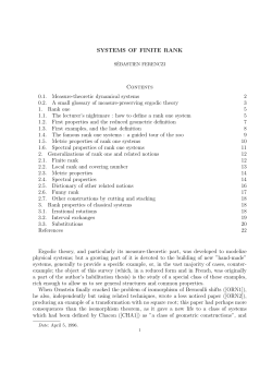 Survey on finite rank  - Institut de Math&eacute;matiques de Marseille