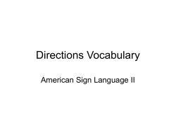 Directions Vocabulary