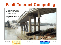 Fault Tolerance, Lecture 06 - UCSB ECE