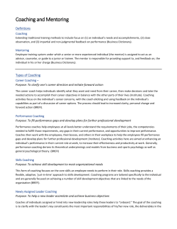 Coaching and Mentoring Definitions