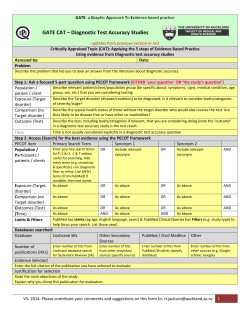 GATE CAT – Diagnostic Test Accuracy Studies