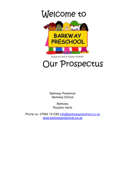 Early years setting prospectus