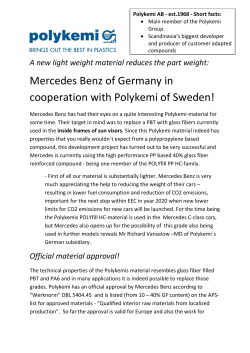 A new light weight material reduces the part weight