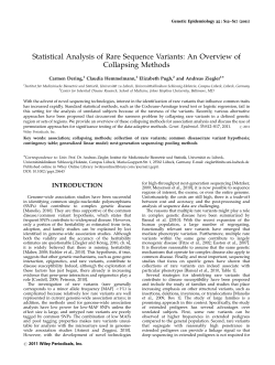 Statistical analysis of rare sequence variants: an overview of