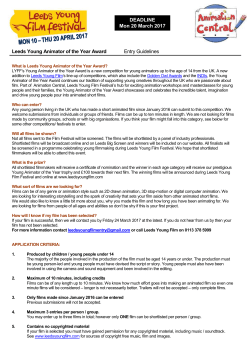 entry form - Leeds Young Film Festival