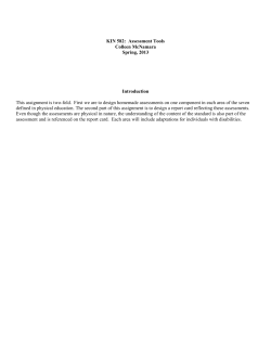 KIN 582: Assessment Tools