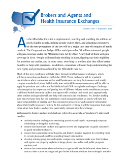Brokers and Agents and Health Insurance Exchanges