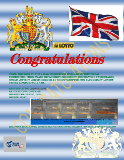 Congratulations FROM: THE DESK OF THE E