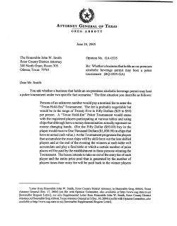 Opinion No. GA-0335 - Texas Alcoholic Beverage Commission
