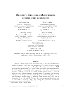 On short zero-sum subsequences of zero