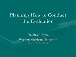 Planning How to Conduct the Evaluation