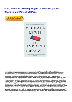 Epub Free The Undoing Project: A Friendship That