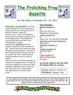 Frolicking Frog Gazette, December 19