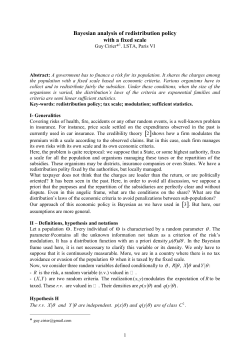 Analyse bayesienne d`un bar&egrave;me de tarification d`une politique