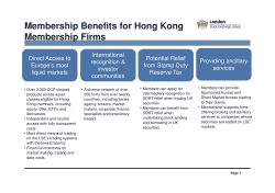 Membership Benefits for Hong Kong Membership Firms