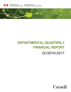 DEPARTMENTAL QUARTERLY FINANCIAL REPORT Q1/2016-2017