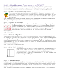 Unit 3 - Algorithms and Programming --- REVIEW