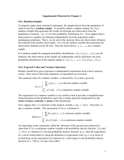 Supplemental Material for Chapter 4 S4.1. Random Samples To