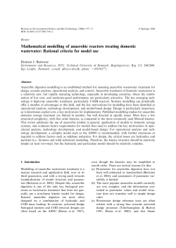 Mathematical Modelling of Anaerobic Reactors Treating Domestic