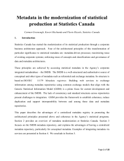 Metadata in the modernization of statistical production at