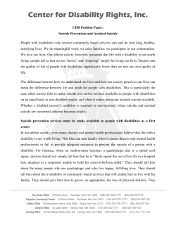 Assisted Suicide - Center for Disability Rights