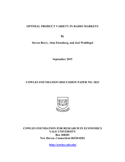 Optimal Product Variety in Radio Markets