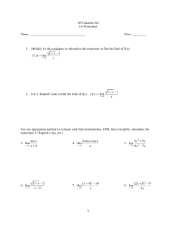 AP Calculus AB 4.0 Worksheet Name: Hour: ______ Multiply by the