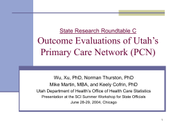 Health Outcome Evaluation of Utah`s Primary Care Network (PCN