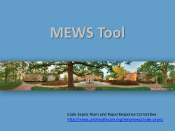 MEWS Tool Training Plan ED and Inpatient Areas